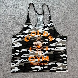 Golds Gym Hollywood Camo Muscle Tank Top Men's M USA Sleeveless Fitness Workout
